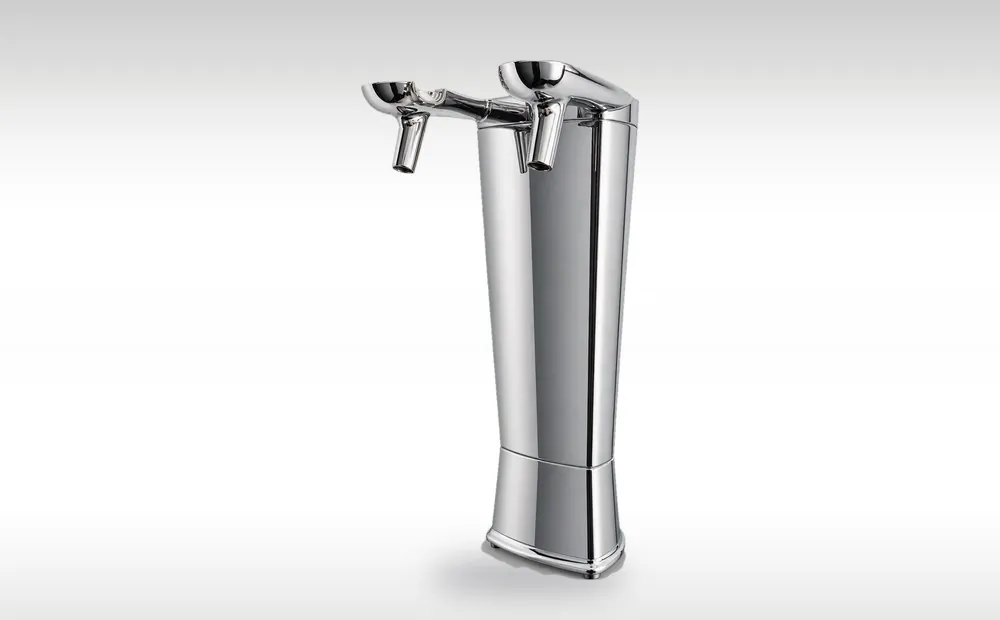 Chrome two-way beer dispensing tower
